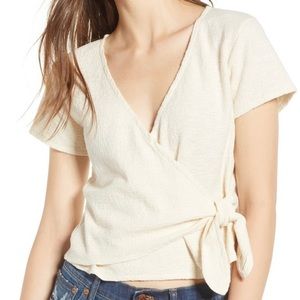 Madewell cream wrap top